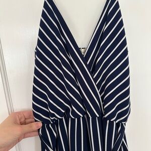 Navy and White Stripe Jumpsuit